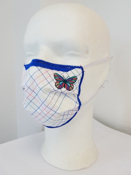 Schmetterlin blau - Behelfs-Mund-Nase-Maske