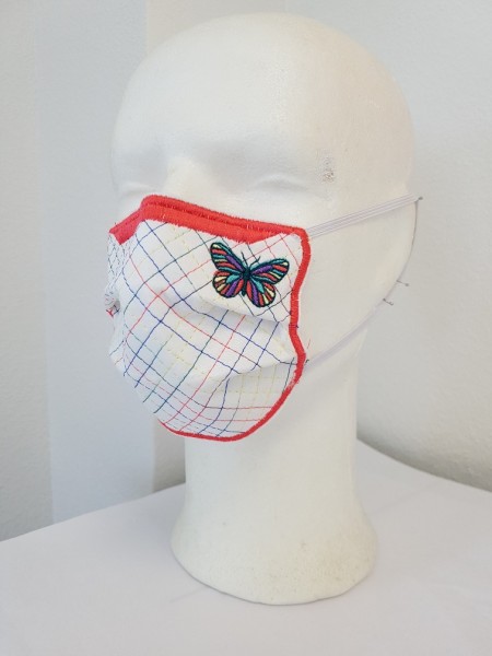 Schmetterlin rosa - Behelfs-Mund-Nase-Maske